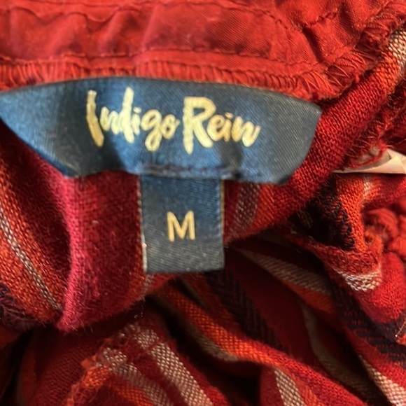 Indigo Rein size Med jumpsuit halter top w\ criss cross in front and waist belt. - Picture 10 of 11